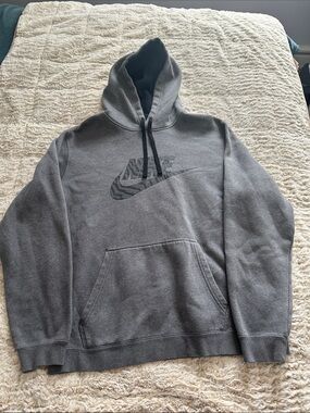 Nike Dark Gray Pullover Hoodie with Black Logo